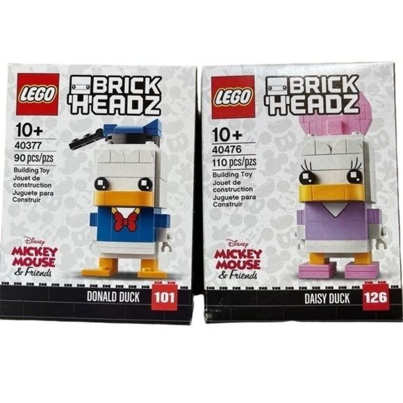 Lego BrickHeadz Donald Daisy Duck Set Disney 40476 40377 200 total pieces New - Picture 1 of 9
